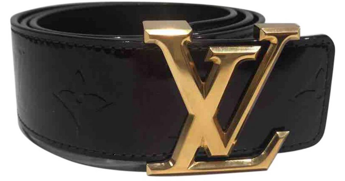 Louis Vuitton Pre-owned Patent Leather Belt in Black - Lyst