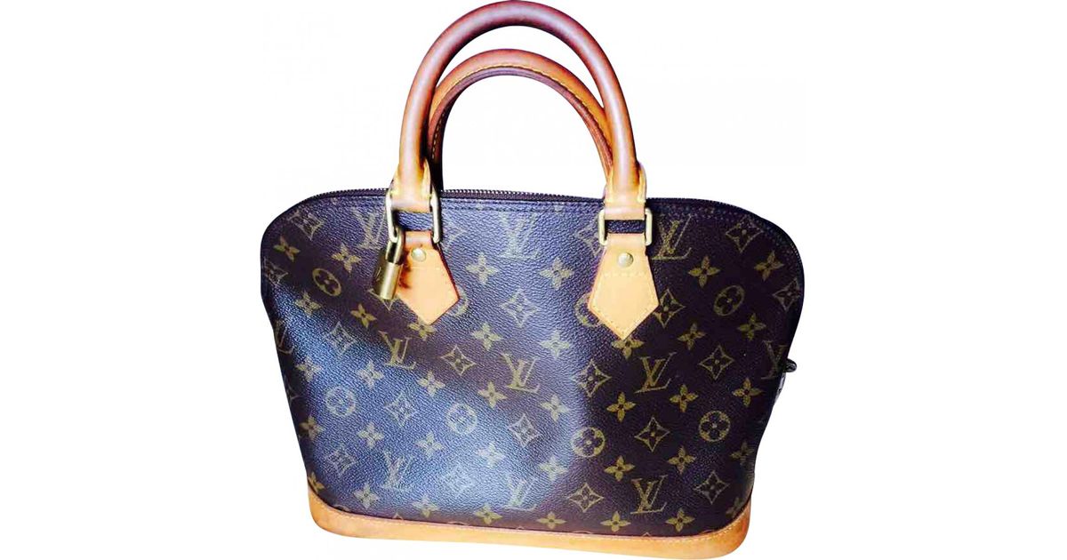 Louis Vuitton Pre-owned Alma Leather Handbag in Brown - Lyst