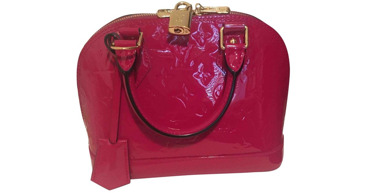 Louis Vuitton Alma Bb Patent Leather Handbag in Pink - Lyst