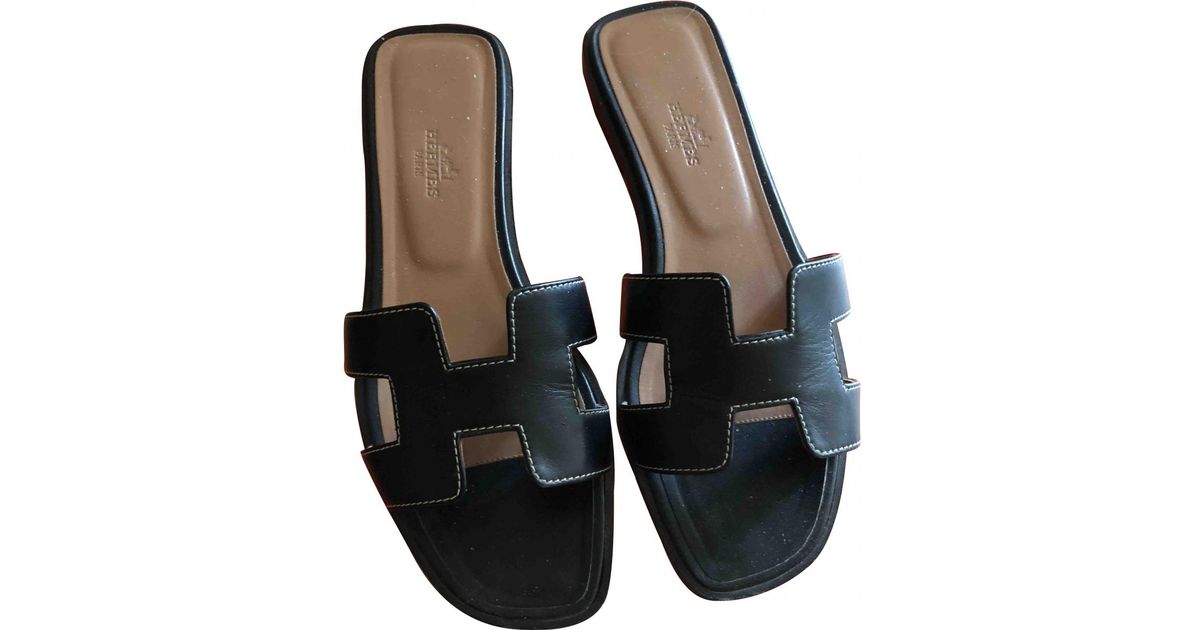 claquette hermes femme noir