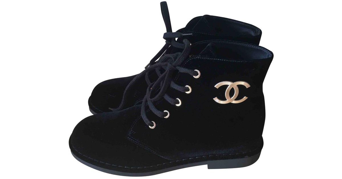 chanel velvet ankle boots