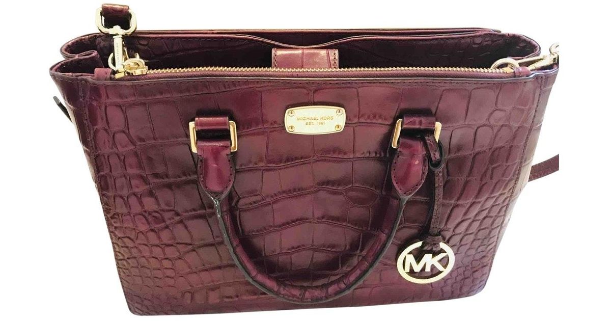 Michael Kors Burgundy Leather Handbag - Lyst
