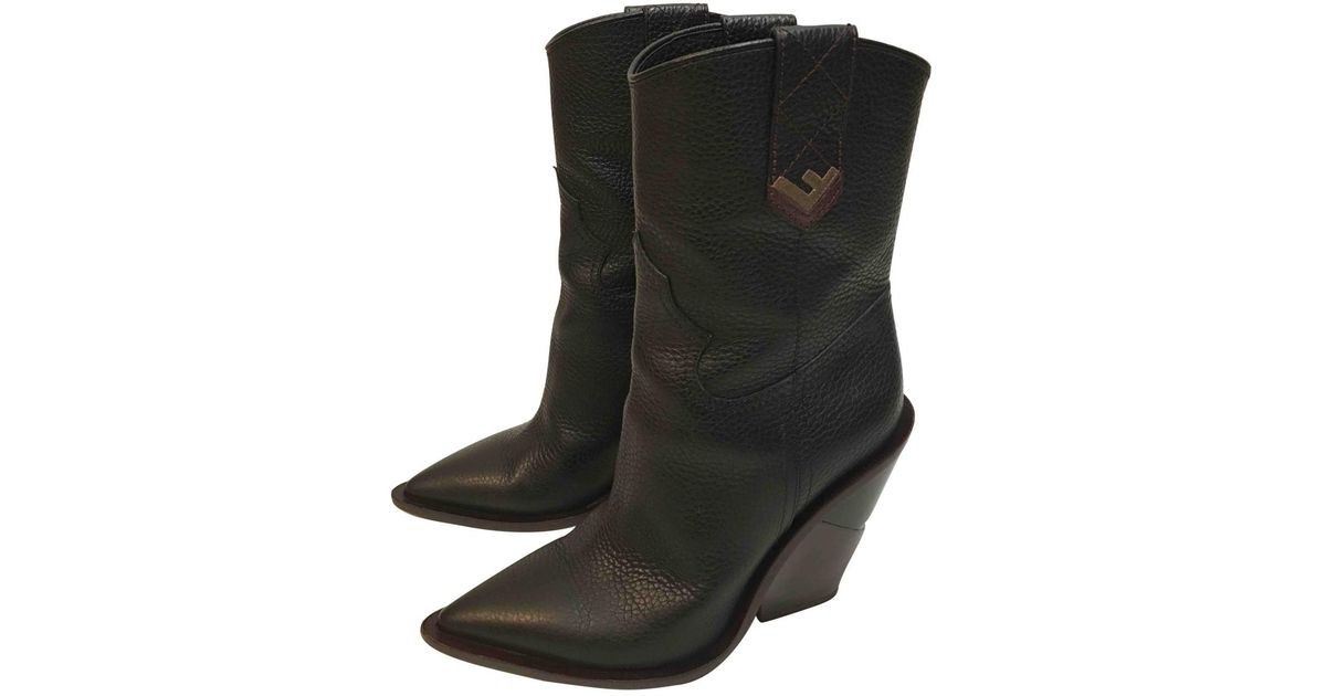 fendi black cowboy boots