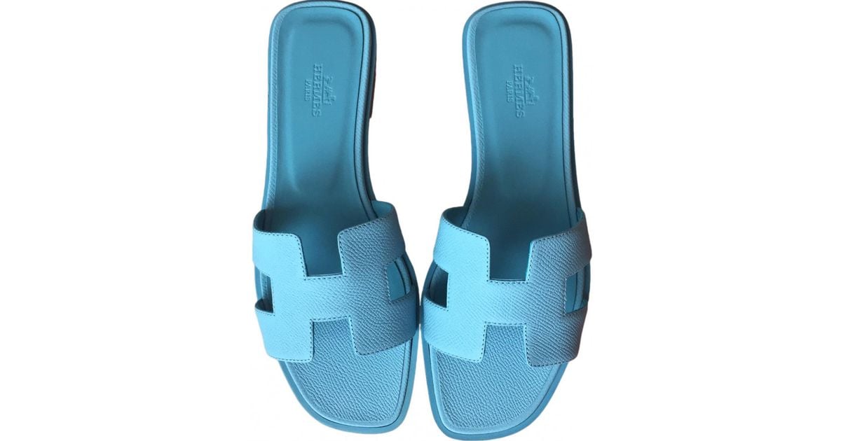 blue hermes sandals
