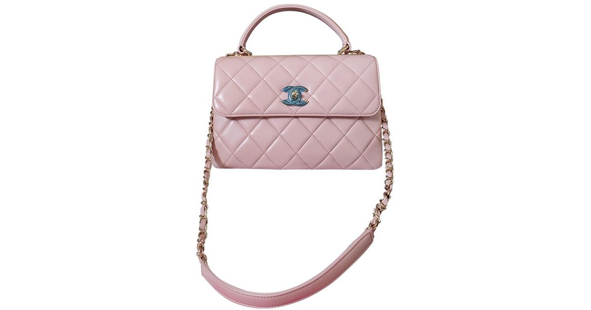 pink leather handbag