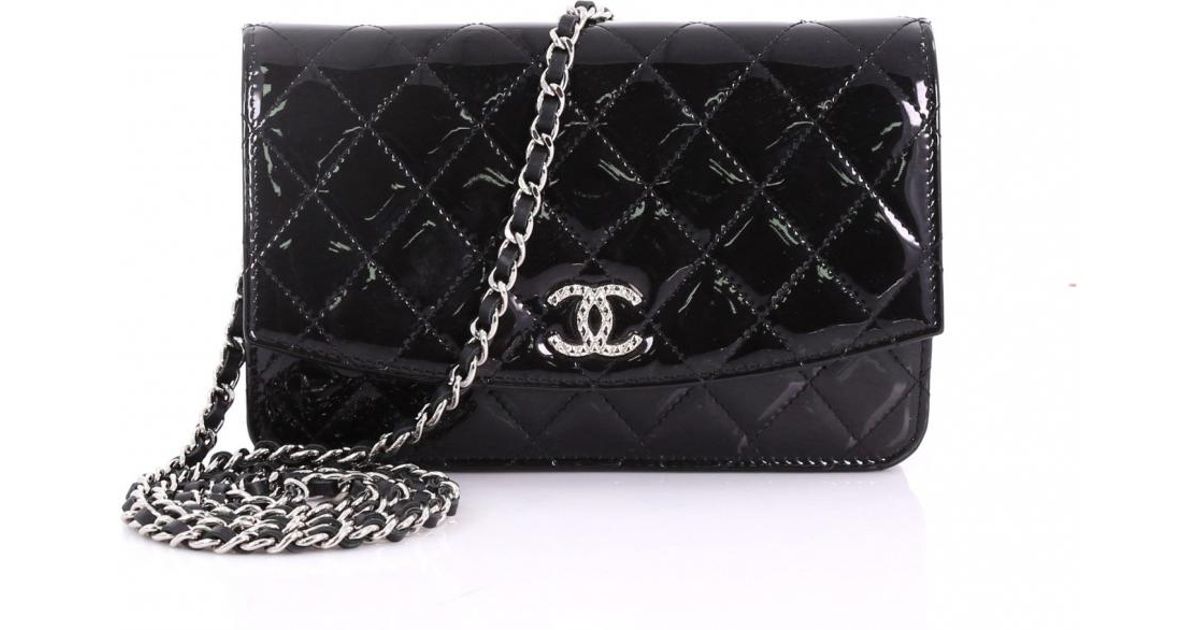 chanel wallet on chain patent leather