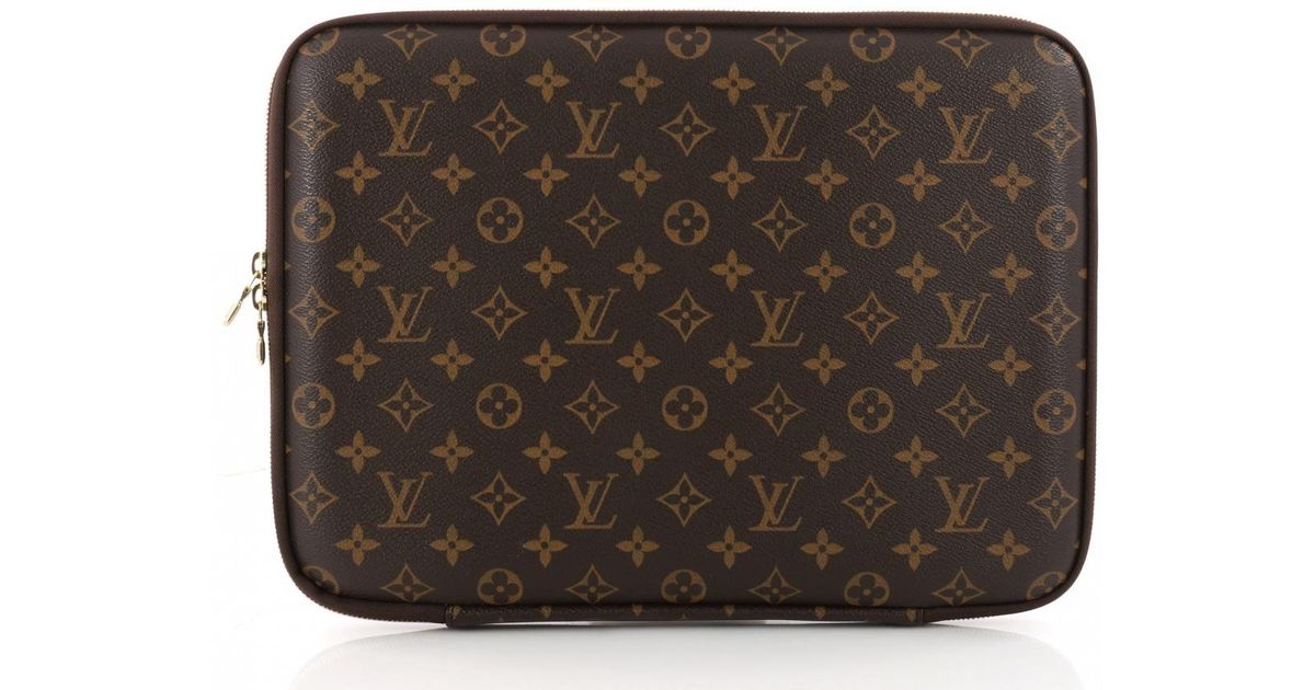 Louis Vuitton Pre-owned Leather Computer Case in Brown - Lyst
