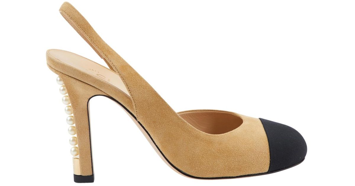 chanel slingback suede