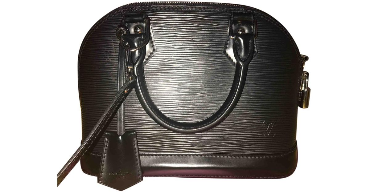 Louis Vuitton Alma Bb Black Leather Handbag in Black - Lyst