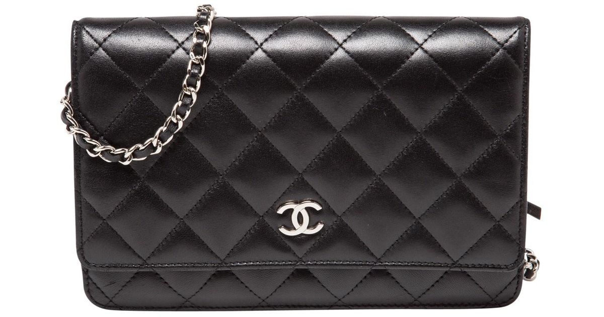chanel black clutch bag
