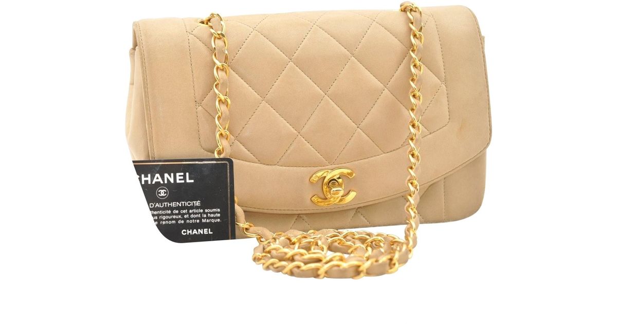 chanel diana bag beige