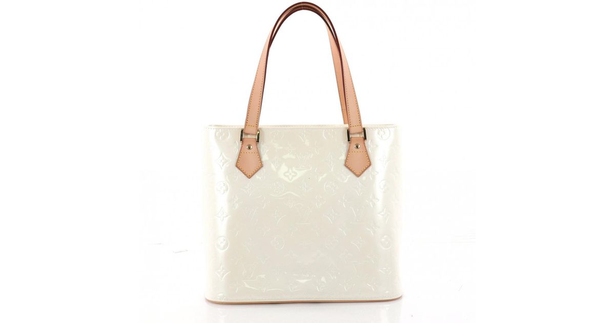 white patent leather bag