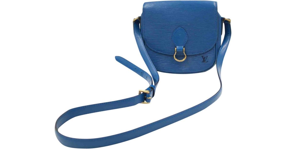 Louis Vuitton Vintage Saint Cloud Vintage Blue Leather Handbag - Lyst