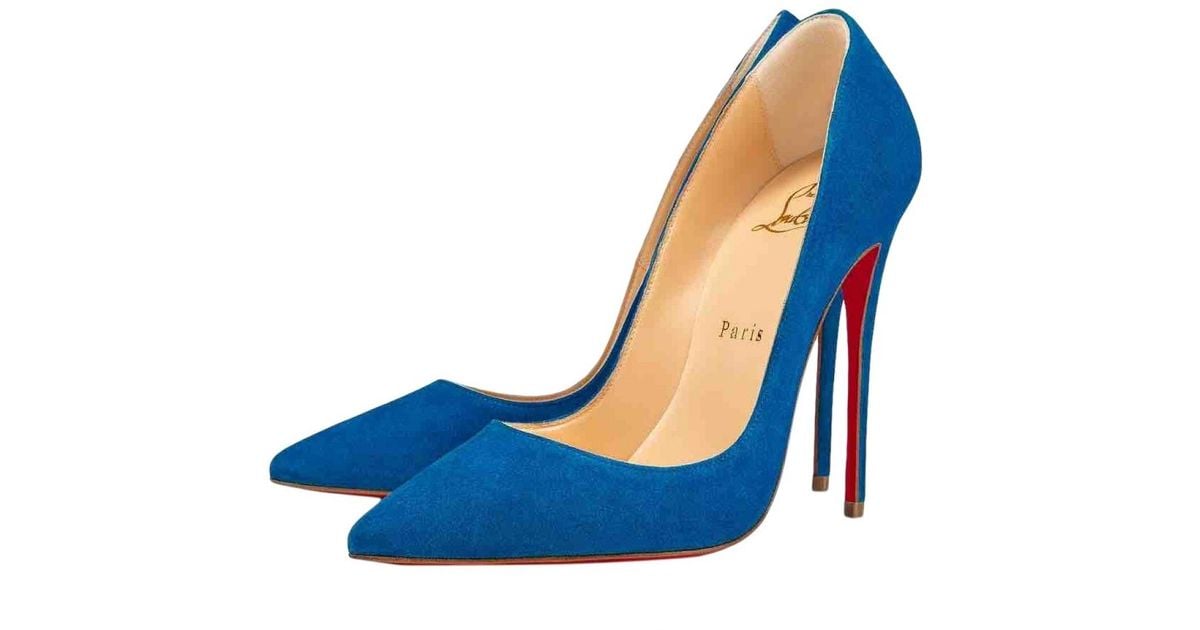 louboutin blue suede pumps
