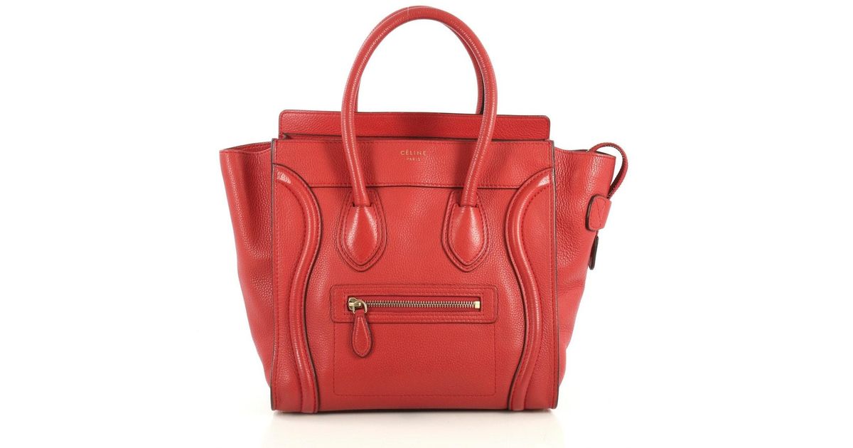 celine luggage nano red