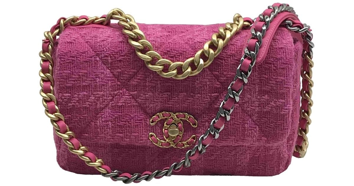 pink tweed handbag