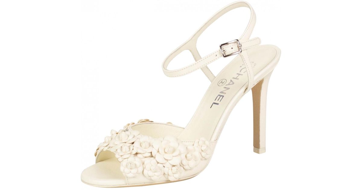 chanel white heels