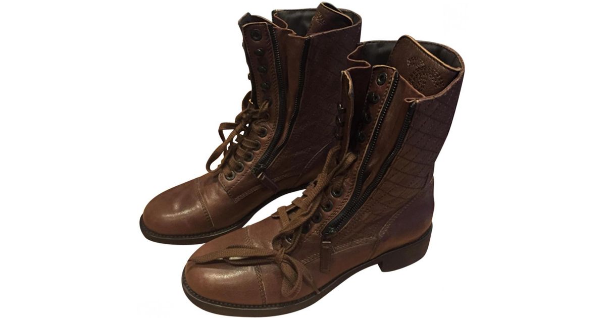 chanel brown boots