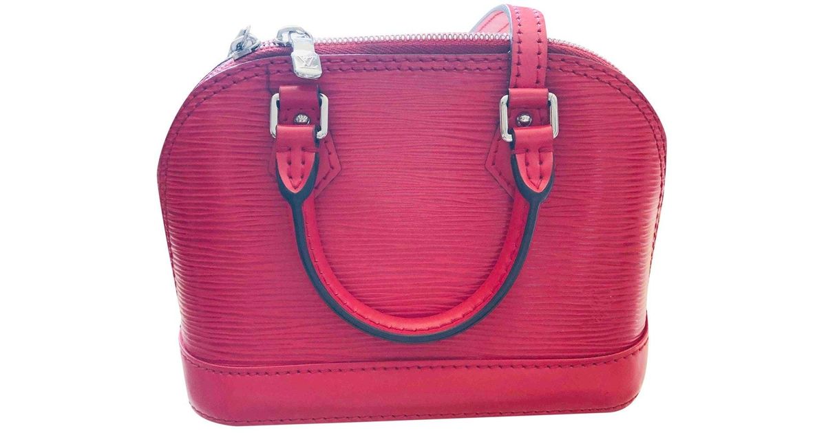 Louis Vuitton Alma Bb Leather Crossbody Bag in Red - Lyst