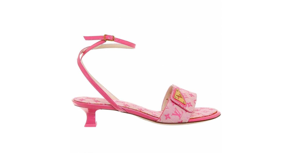 Louis Vuitton Cloth Sandals in Pink - Lyst
