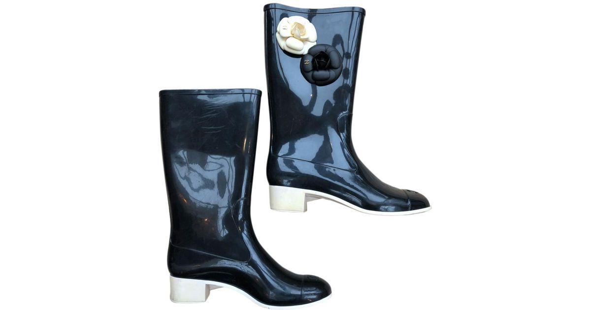 chanel wellington boots