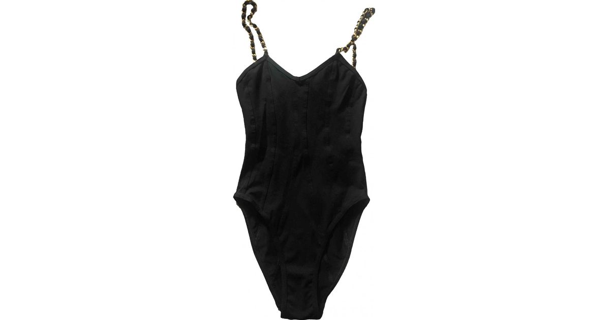 chanel black one piece swimsuit