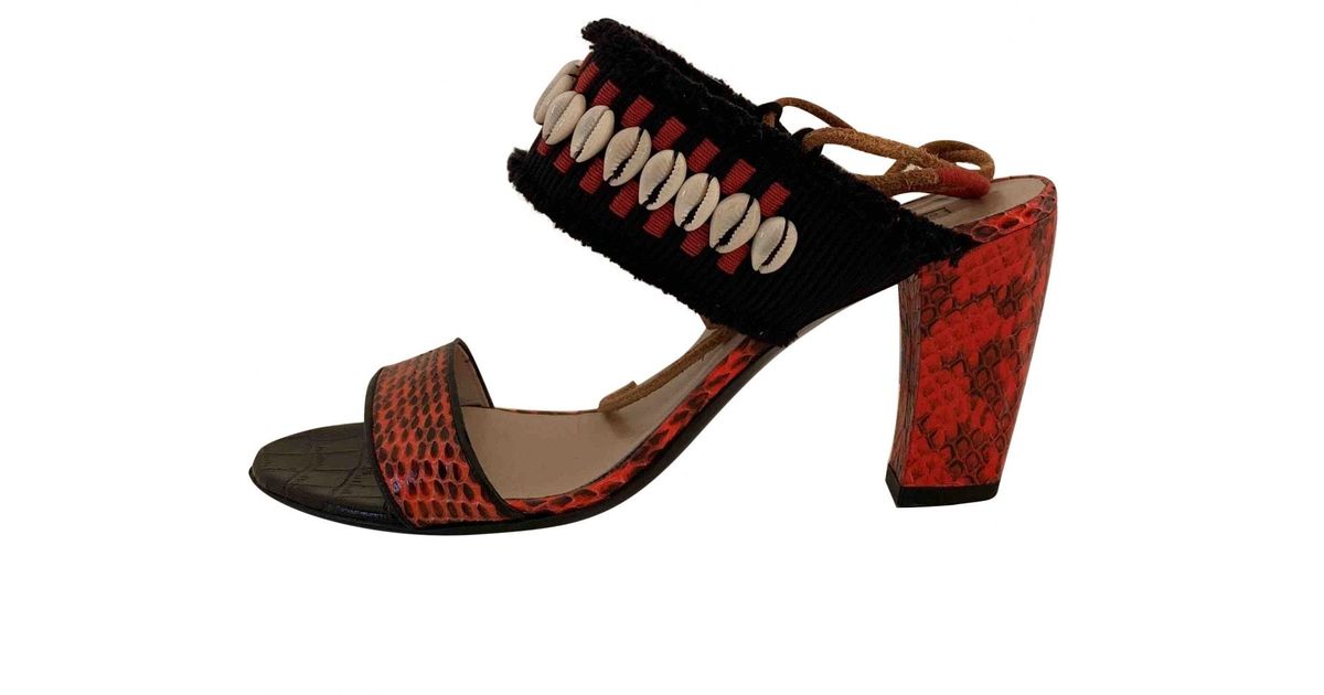 dries van noten leather and grosgrain sandals