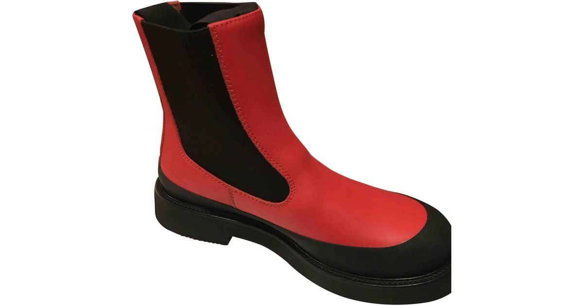 celine red boots