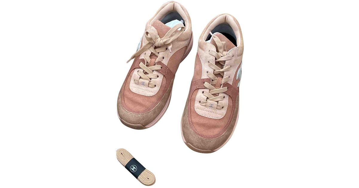 pink suede chanel sneakers