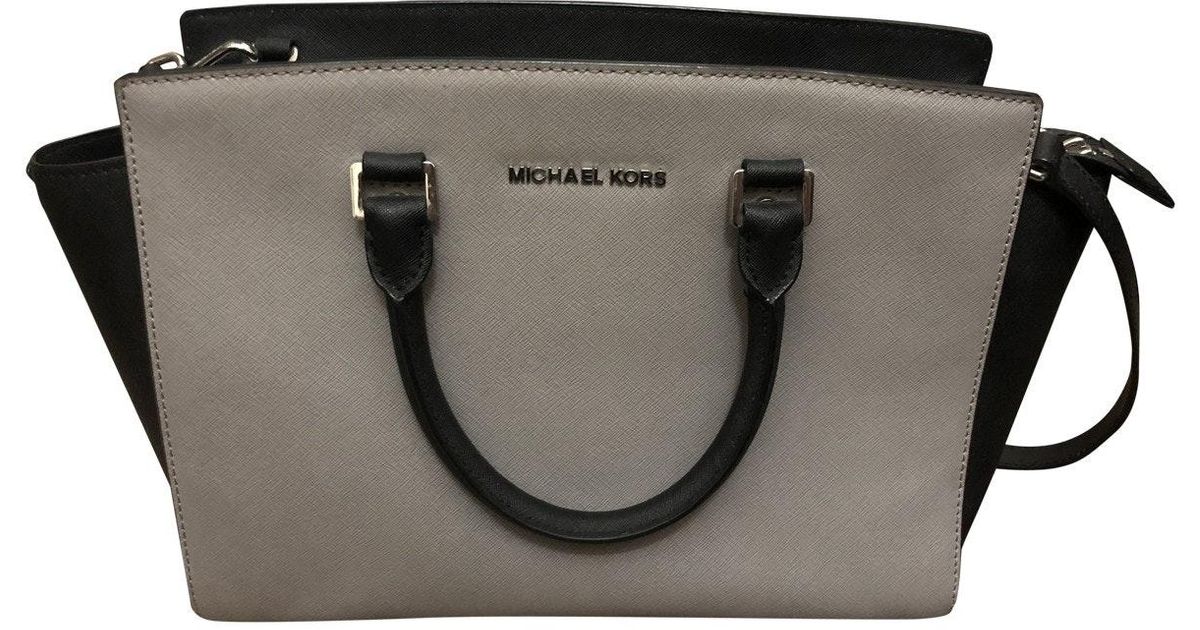 Michael Kors Selma Leather Crossbody Bag in Grey (Gray) Lyst