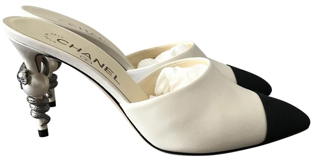 chanel mules white