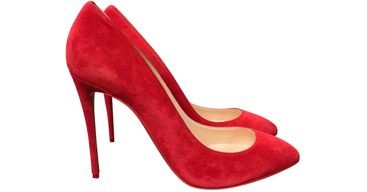 red suede louboutin heels