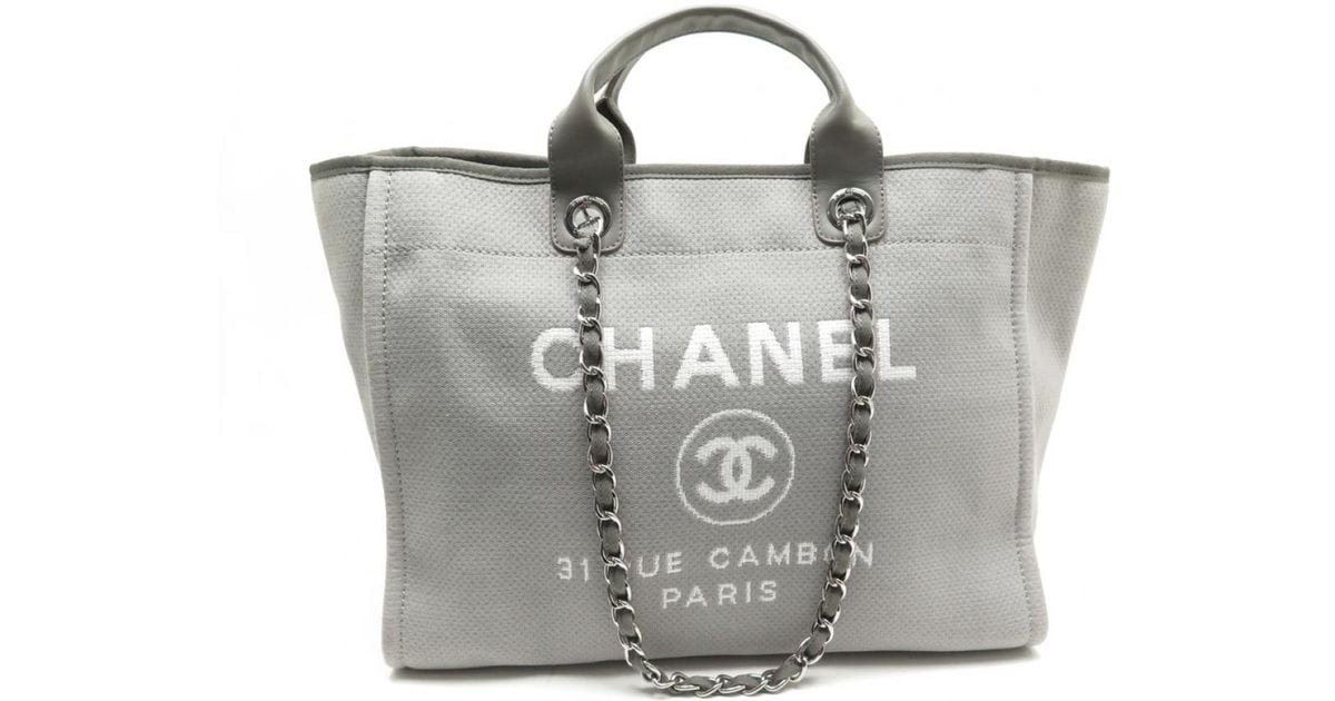 chanel tote grey