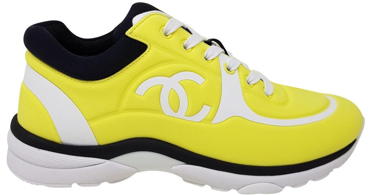 Chanel Yellow Rubber Trainers - Lyst