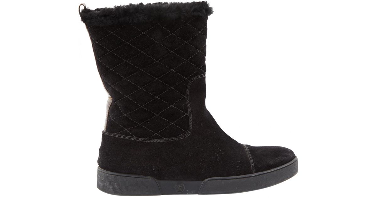 Louis Vuitton Suede Pre-owned Snow Boots in Brown - Lyst