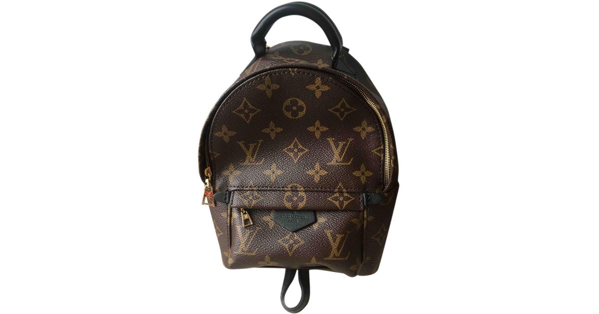 Louis Vuitton Pre-owned Palm Springs Leather Backpack in Brown - Lyst