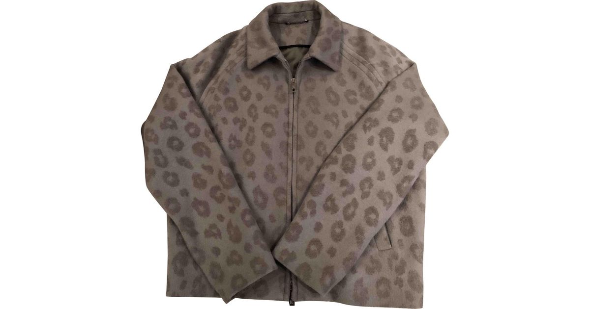 Louis Vuitton Grey Wool Jacket in Gray for Men - Lyst