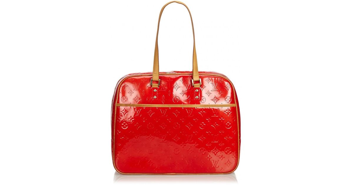 Lyst - Louis Vuitton Pre-owned Vintage Burgundy Patent Leather Handbags in Red