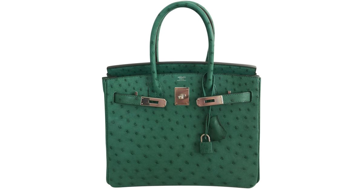 hermes birkin green ostrich