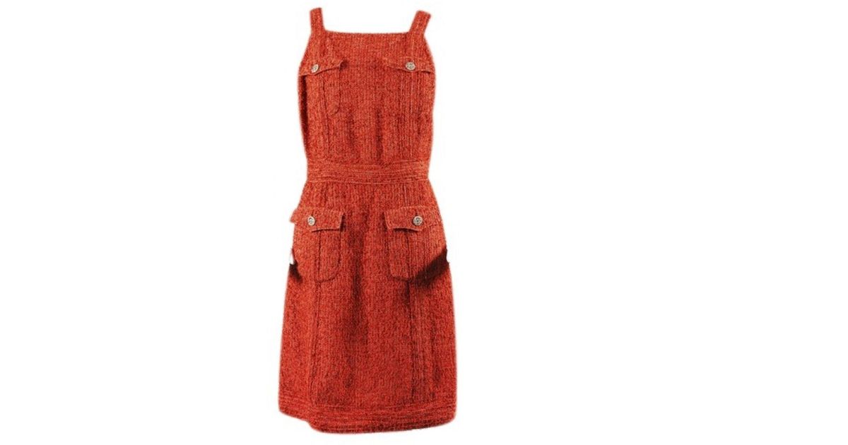 orange tweed dress