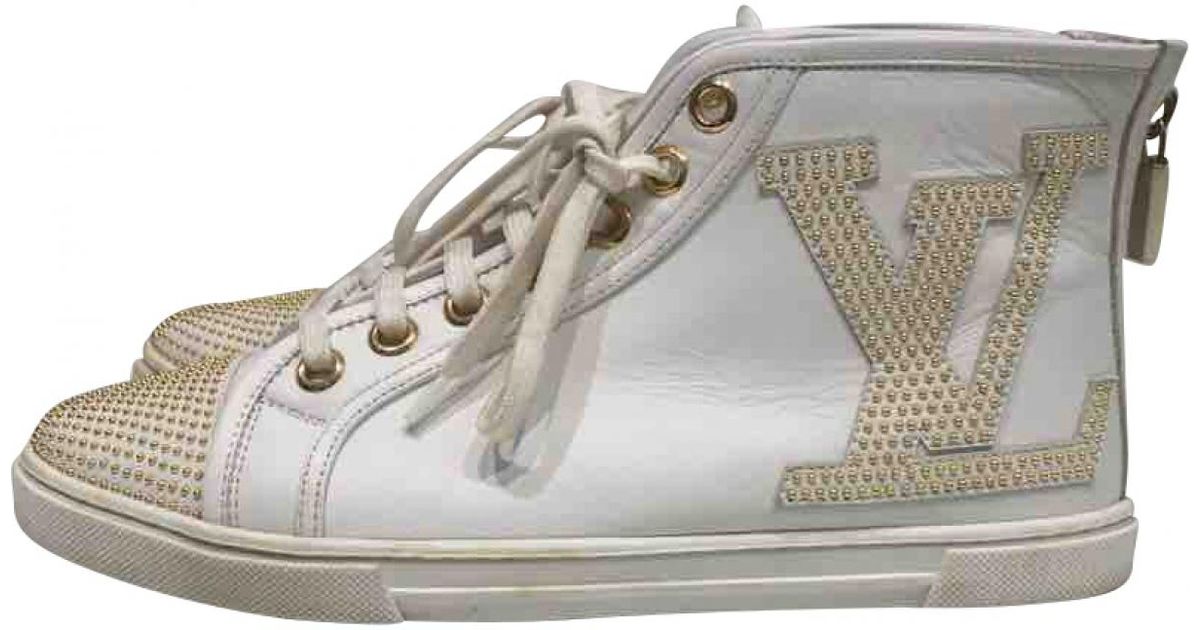 Louis Vuitton Pre-owned Leather Trainers in White - Lyst