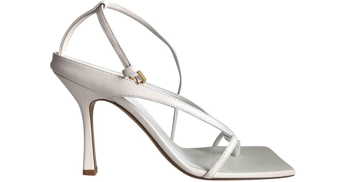 Bottega Veneta Stretch Leather Heels in White - Lyst