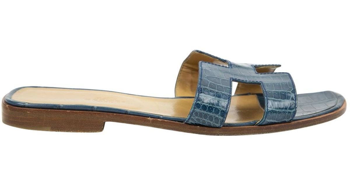 hermes sandals crocodile