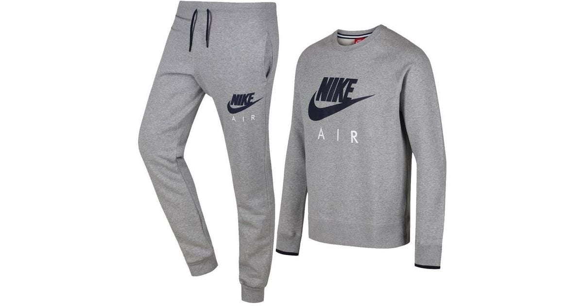 Nike Crew Neck Tracksuit Grey Cotton in Grey for Men | Lyst UK