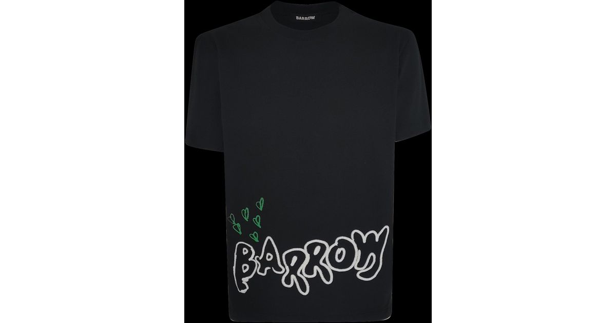 Barrow T-shirt Oversize Nera Con Logo in Black for Men | Lyst