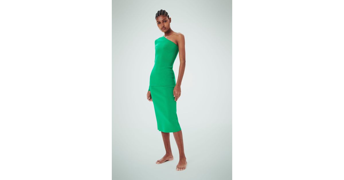 Victoria Beckham Vb Body Midi Skirt In Green | Lyst