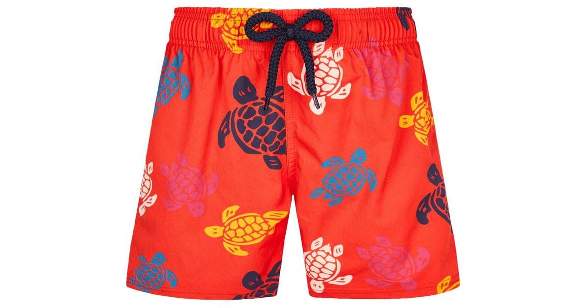 Maillot de bain stretch garçon ronde tortues multicolores - jirise