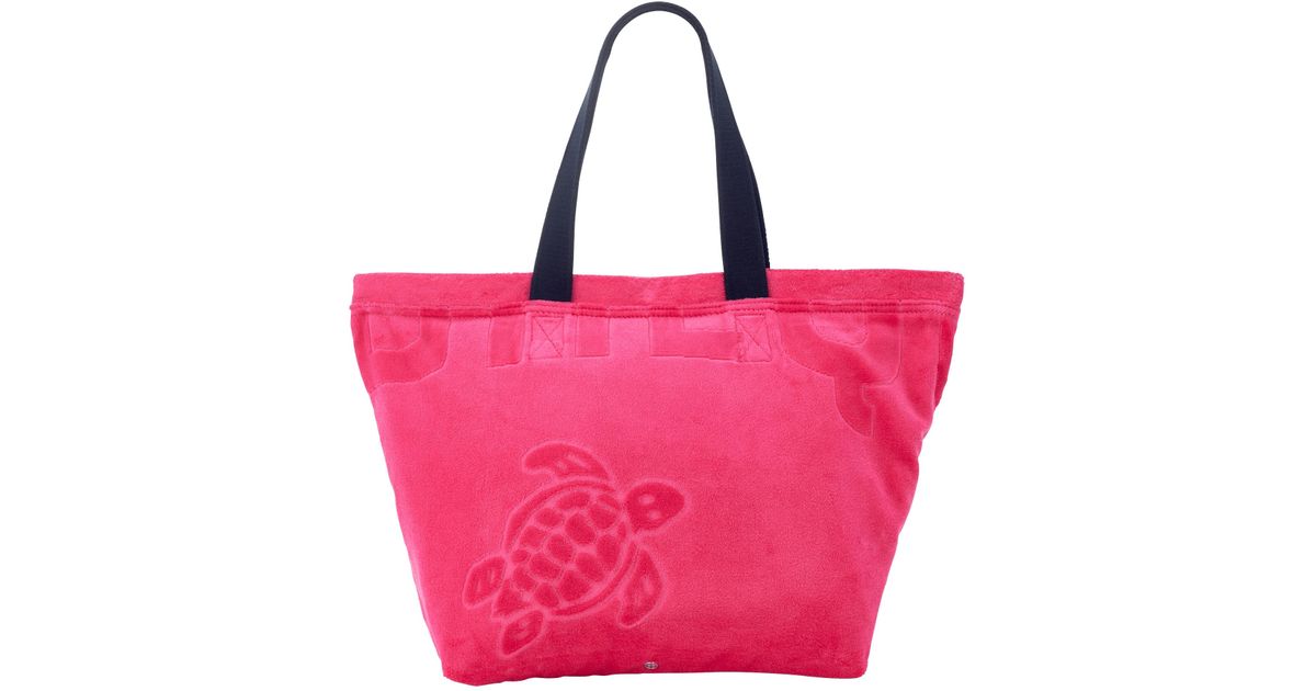 Vilebrequin Large Terry Cloth Beach Bag Solid Jacquard in Pink Lyst