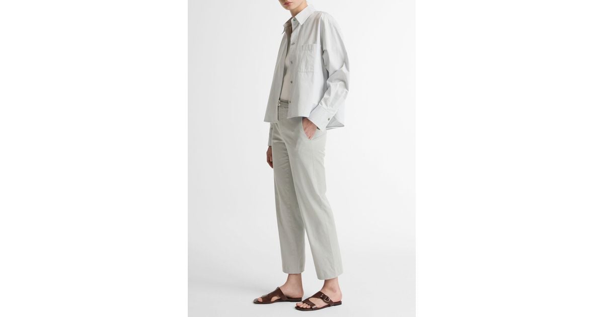 Vince Avery Mid-Rise Italian Stretch-Cotton Chino Pant in Gray | Lyst