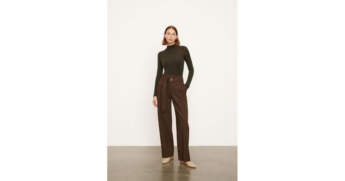 Vince Sculpted Wide Leg Pant in Brown | Lyst